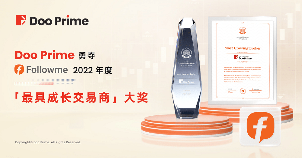 Doo Prime 勇夺 Followme 2022 年度 “最具成长交易商” 大奖